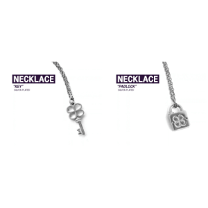 TeeHeng – Colliers plaqués argent PADLOCK & KEY